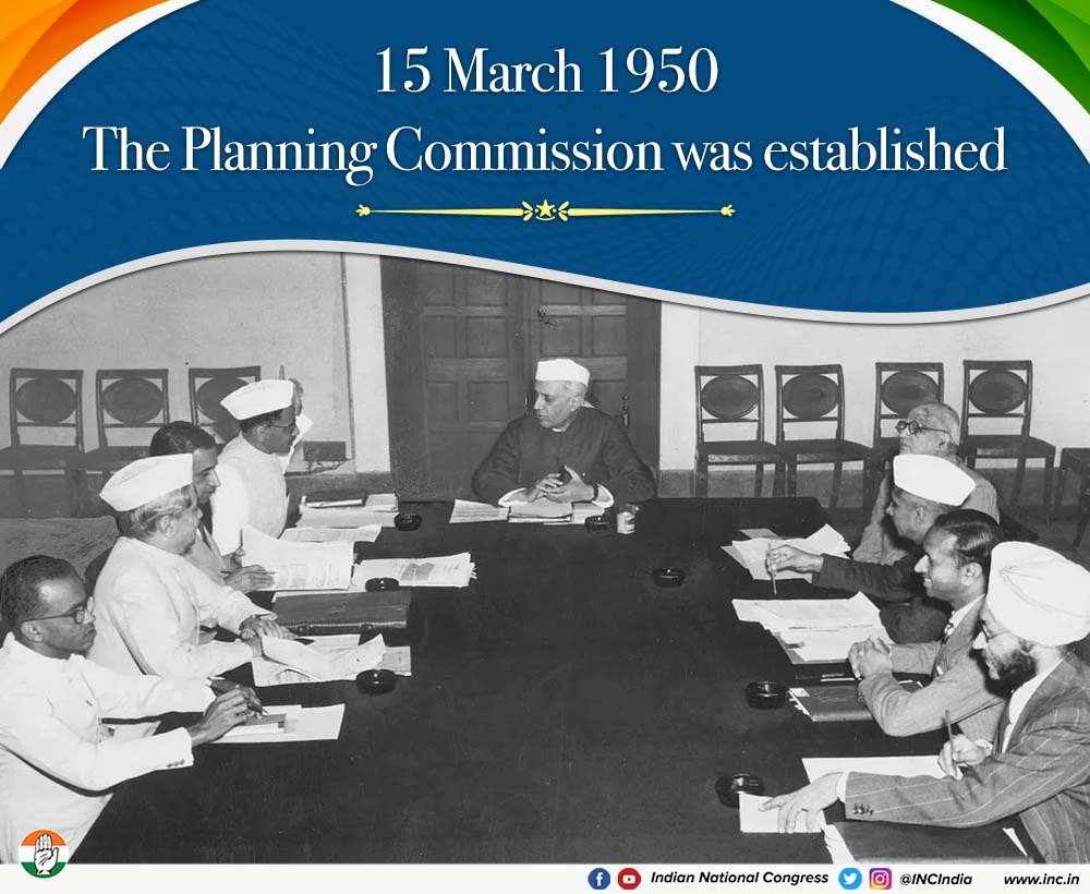 Jawaharlal Nehru with India’s first Planning Commission